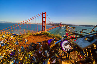View of suspension bridge