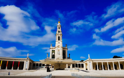 Low angle view of cathedral against blue sky