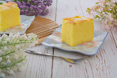 Close-up of cake on table