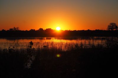 Sunset over lake