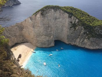 High angle view of sea