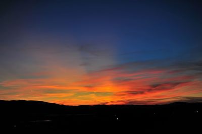 Scenic view of dramatic sky during sunset