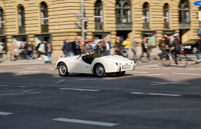 Cars on street in city