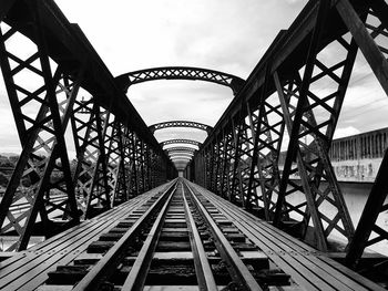 Railway bridge against sky