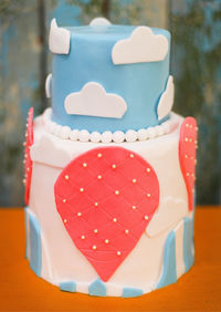 Close-up of heart shape on table