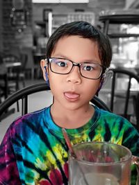 Portrait of boy with ice cream