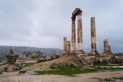 Old ruins of temple against sky
