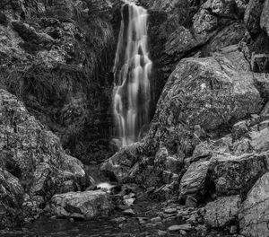 Scenic view of waterfall