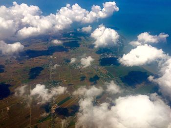 Aerial view of cloudscape against sky