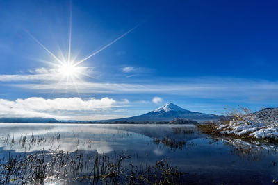 Scenic view of snowcapped mount fuji