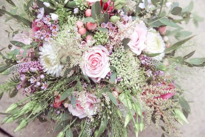 Close-up of pink rose bouquet