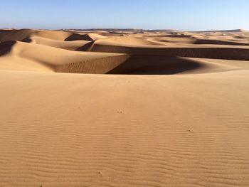 Sand dunes in desert