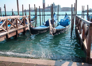 View of boats in water