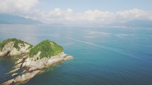 High angle view of sea against sky