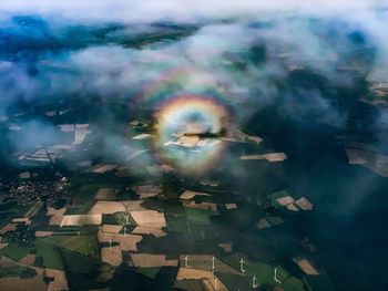 Digital composite image of man and woman standing outdoors