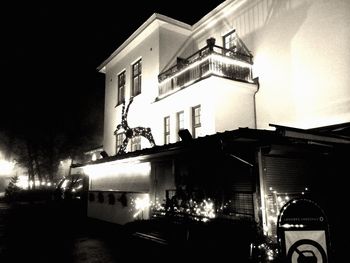 Illuminated buildings at night