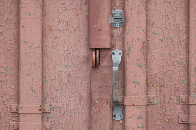 Close-up of rusty metal door
