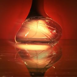 Close-up of beer glass