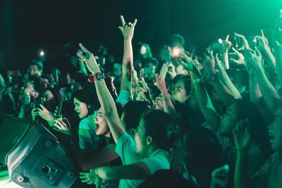 Group of people at music concert