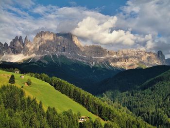 Scenic view of landscape and mountains against sky