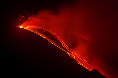 Close-up of fire crackers at night