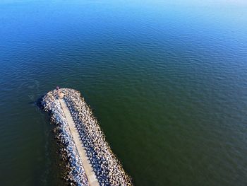 High angle view of sea