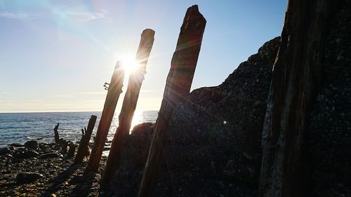 Panoramic view of sea against sky during sunset