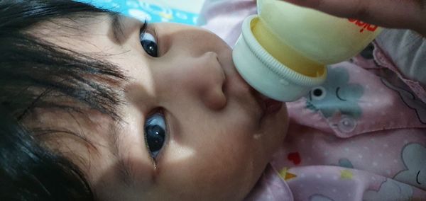 Close-up portrait of cute baby