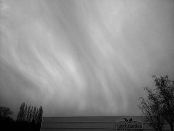 Low angle view of roof against sky