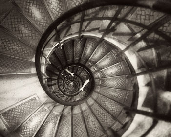 Directly above shot of spiral staircase