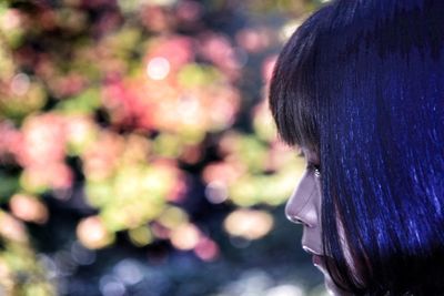 Close-up of woman outdoors