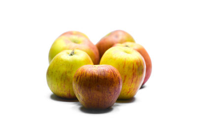 Close-up of apple against white background