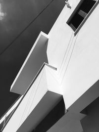 Low angle view of modern building against sky