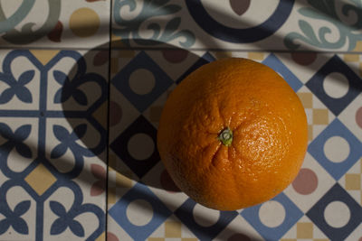 High angle view of fruits on table