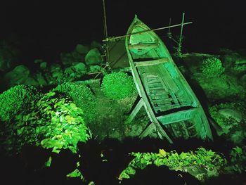 Low angle view of water at night