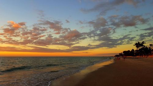 Scenic view of sea during sunset