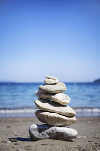 Stack of stones on beach