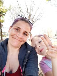 Portrait of mother and daughter