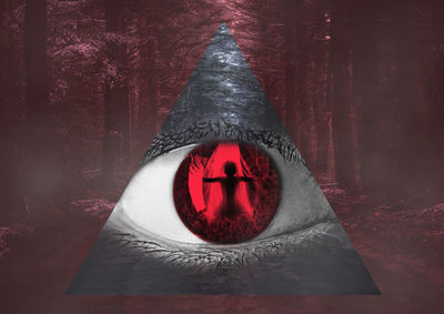 Digital composite image of a forest