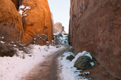 Rock formations in snow