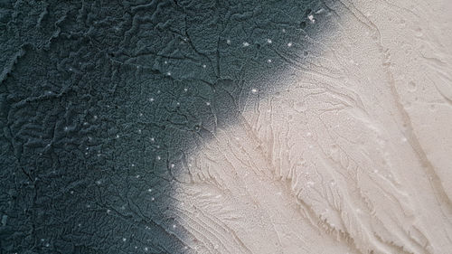 Full frame shot of frozen water on beach