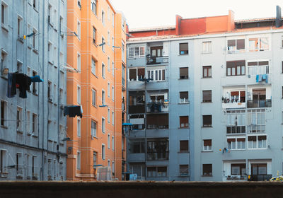 Low angle view of residential building against sky