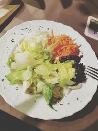 High angle view of salad in plate