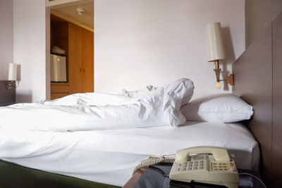 White bed in bedroom