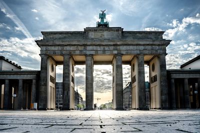 Low angle view of brandenburg gate against sky