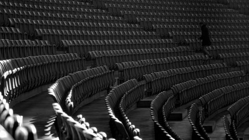 View of empty chairs in stadium