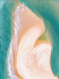 High angle view of rock on beach