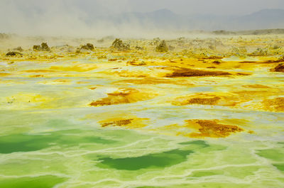 Sulphuric landscape in danakil depression, ethiopia - colorful