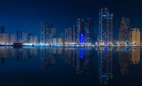 City skyline at night