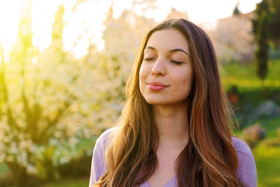 Portrait of beautiful young woman